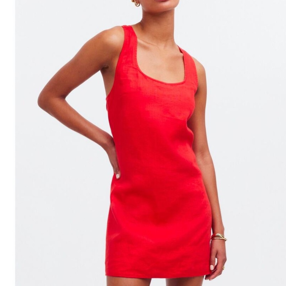 Madewell Red Backless Tank Mini Dress